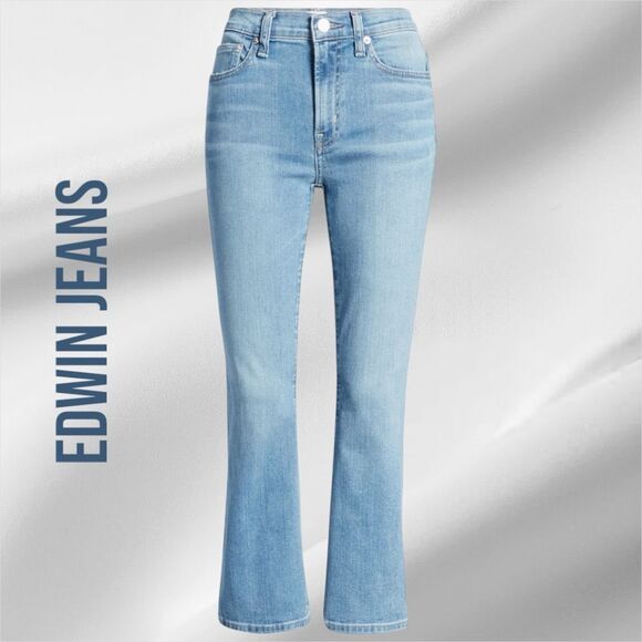 EDWIN ANTHROPOLOGIE  Women’s Cassia Crop Mini Bootcut Jeans in the Size 25 - Picture 7 of 15